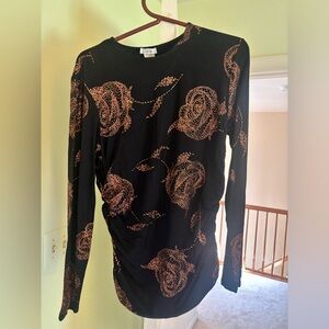 Cache black gold sequins top